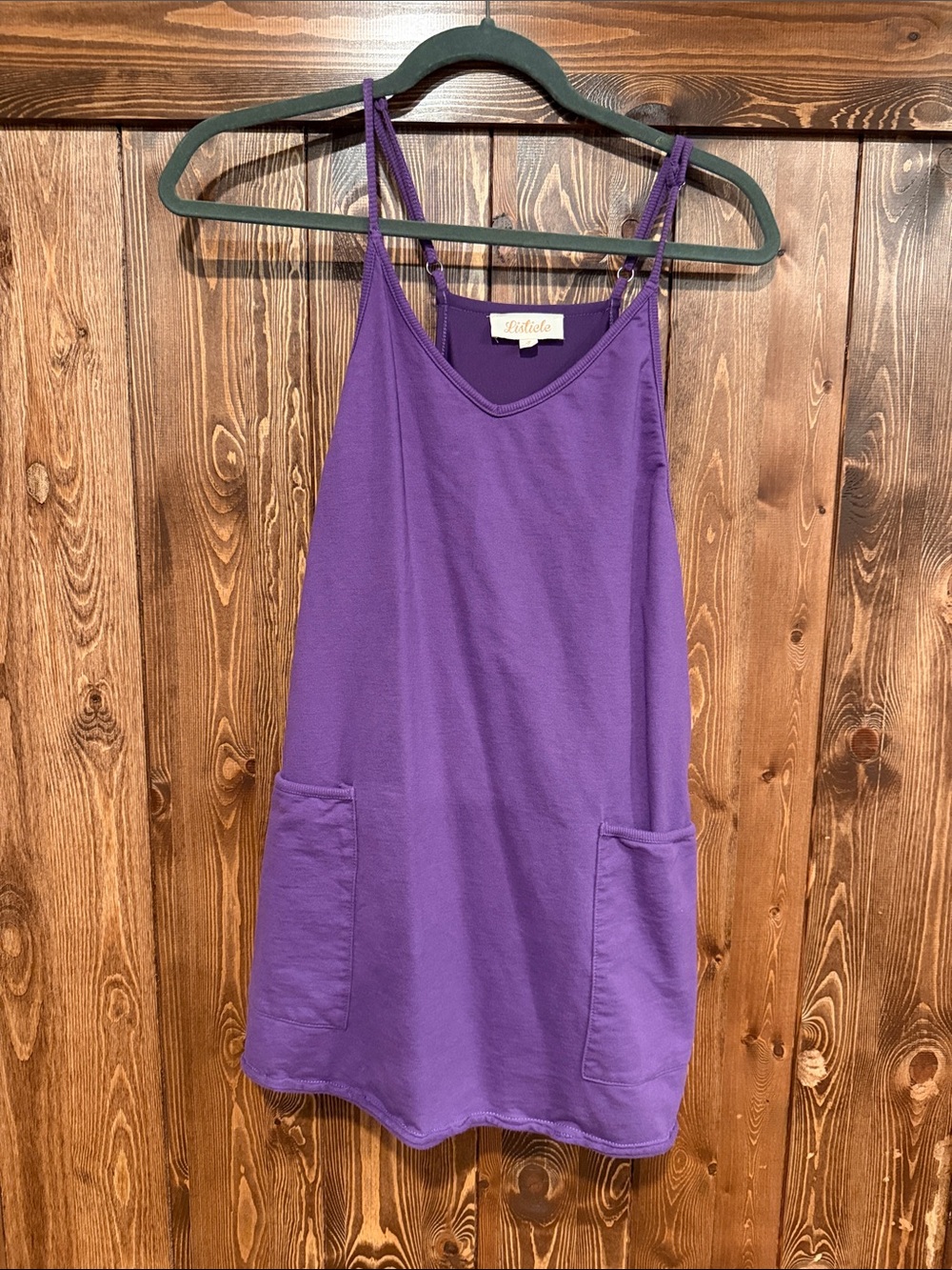 Listicle Purple Sleeveless Romper Dress with Pockets